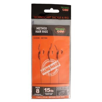 Готовый поводок Method 15Lb. Curve Shank Hook №8. 1уп. - 3шт.