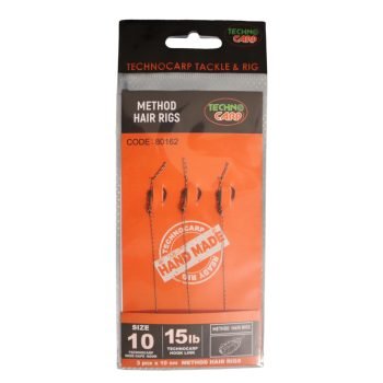 Готовый поводок Method 15Lb. Curve Shank Hook №10. 1уп. - 3шт.